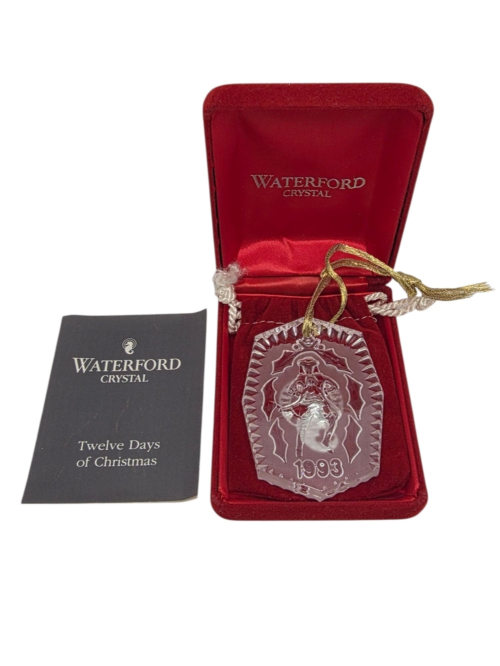 Vintage Crystal Waterford 12 Days Of Christmas 10 Lords a Leaping Ornament 1993
